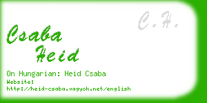 csaba heid business card